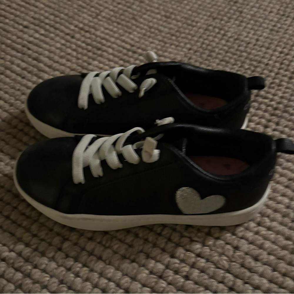 Black Kids Shoes with Heart Design